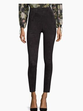 NWT Alice + Olivia Maddox Lambskin Suede Leggings